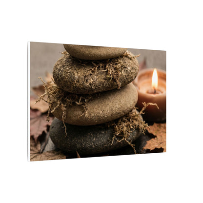 River Stones Canvas Art | Autumn Japandi Texture Art