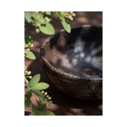Ceramic Bowl Wall Art Print | Spring Dark Japandi Shadow Zen Art