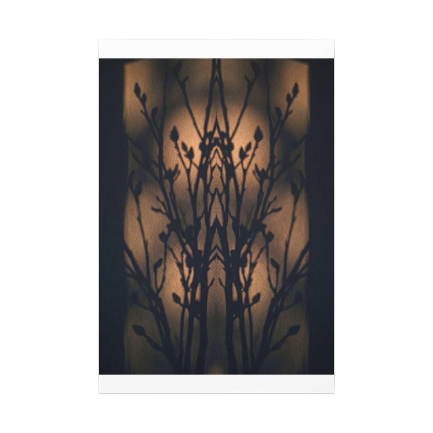 Dark Japandi Shadow Play in Golden Hour | Shadow Zen Canvas Art
