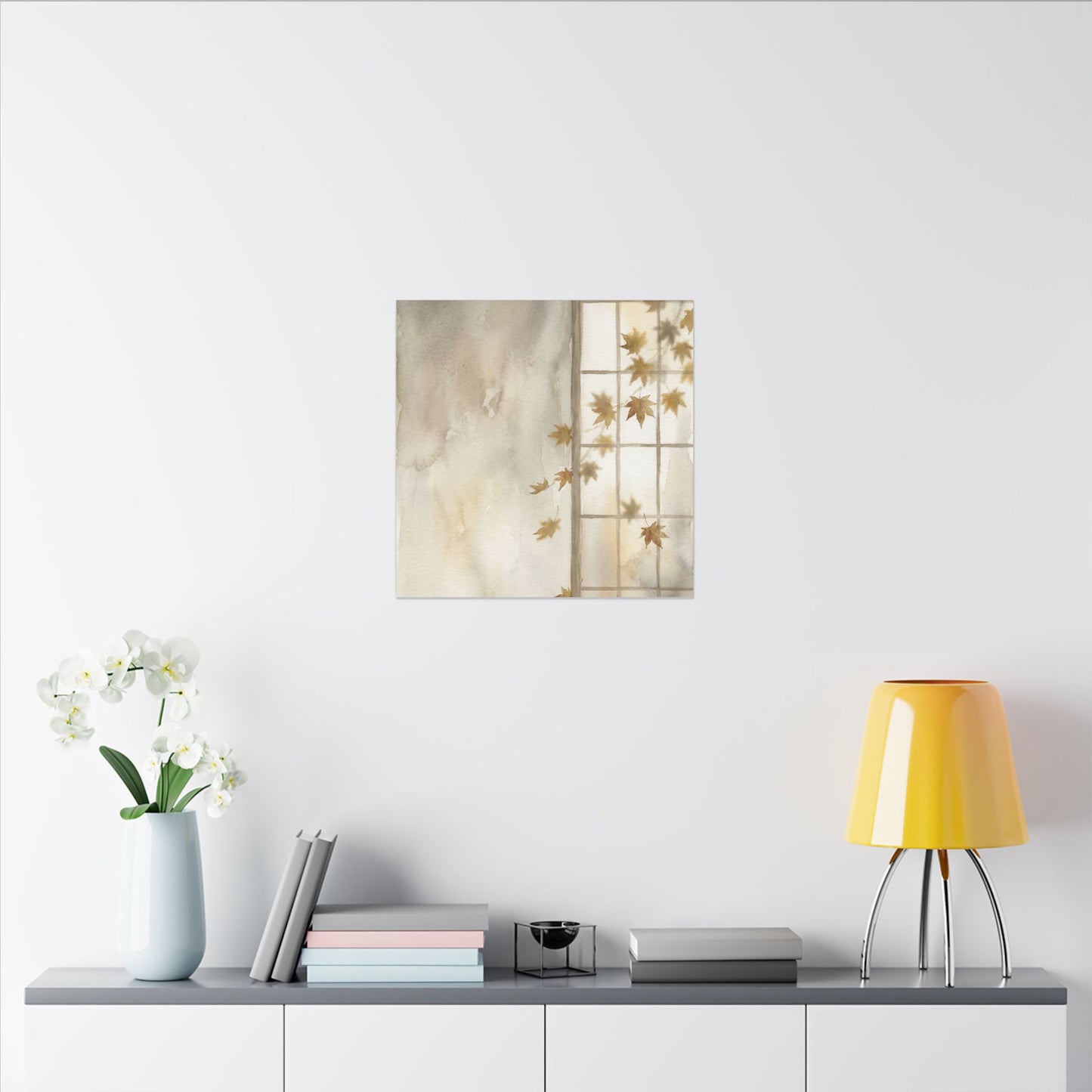 Warm Shoji Screen Canvas Art - Watercolor Japandi