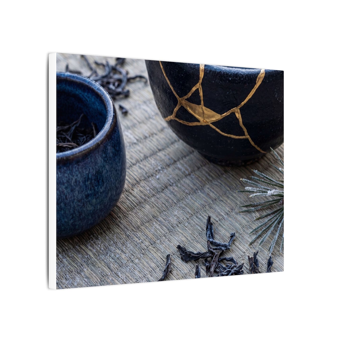 Kintsugi Tea Ceremony in Overcast | Gold Vein Canvas Art