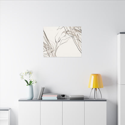 Neutral Shoji Screen Canvas Art - Minimal Line Japandi