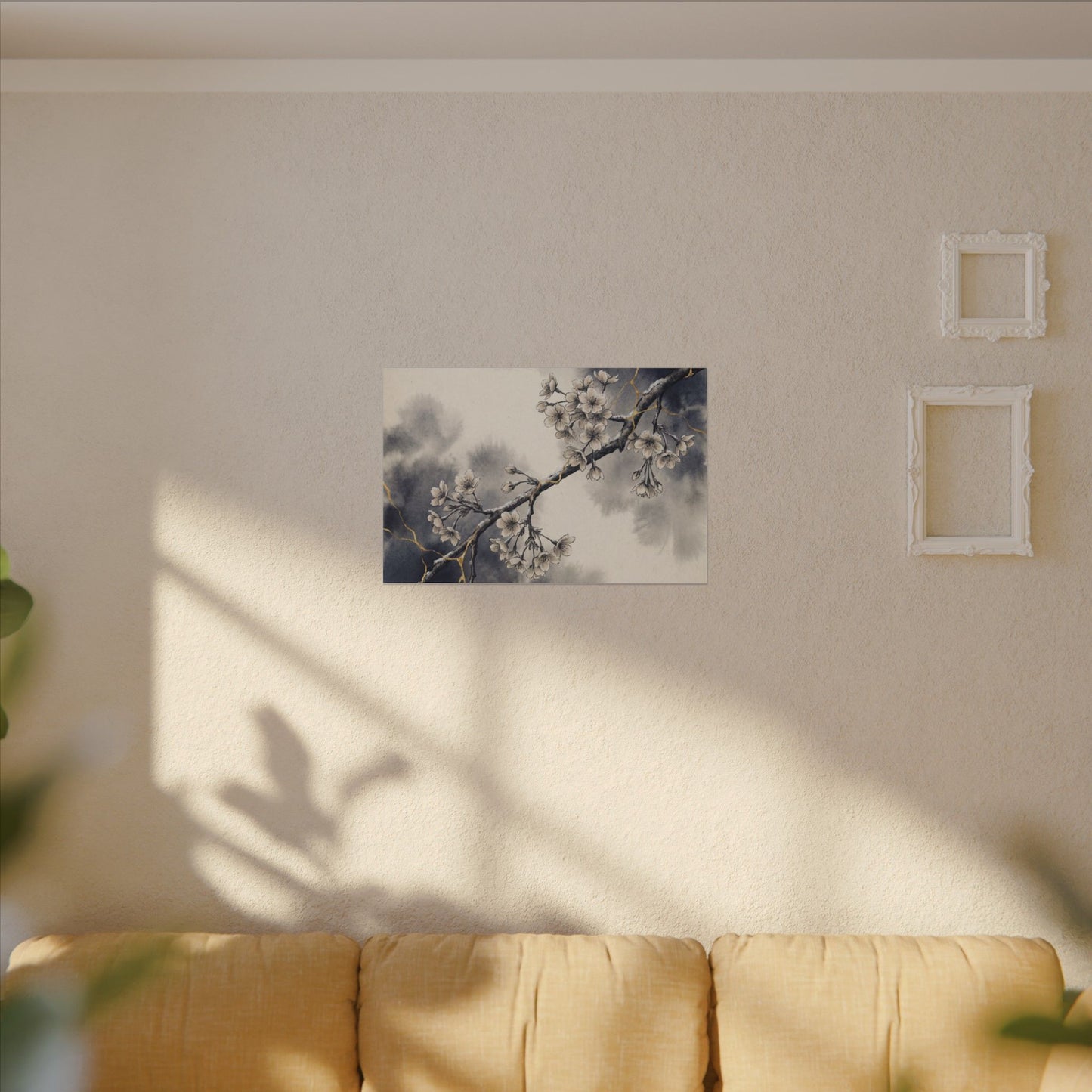 Ma Cherry Blossom Canvas Art - Kintsugi Gold Vein