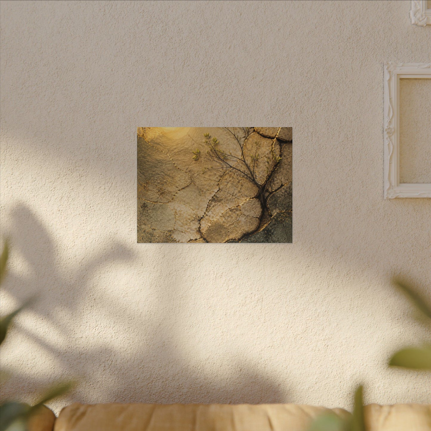 Cracked Earth Spring Canvas Art | Japandi Warm Design