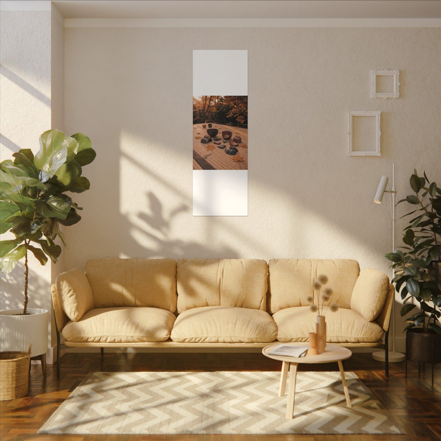 Golden Hour Tea Ceremony Canvas Art - Kintsugi Shibui