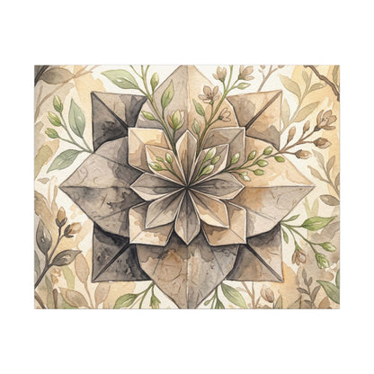 Warm Paper Fold Canvas Art - Watercolor Japandi