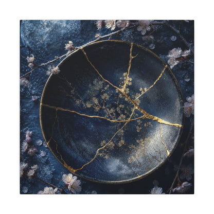 Cherry Blossom Winter Canvas Art | Kintsugi Philosophical Design