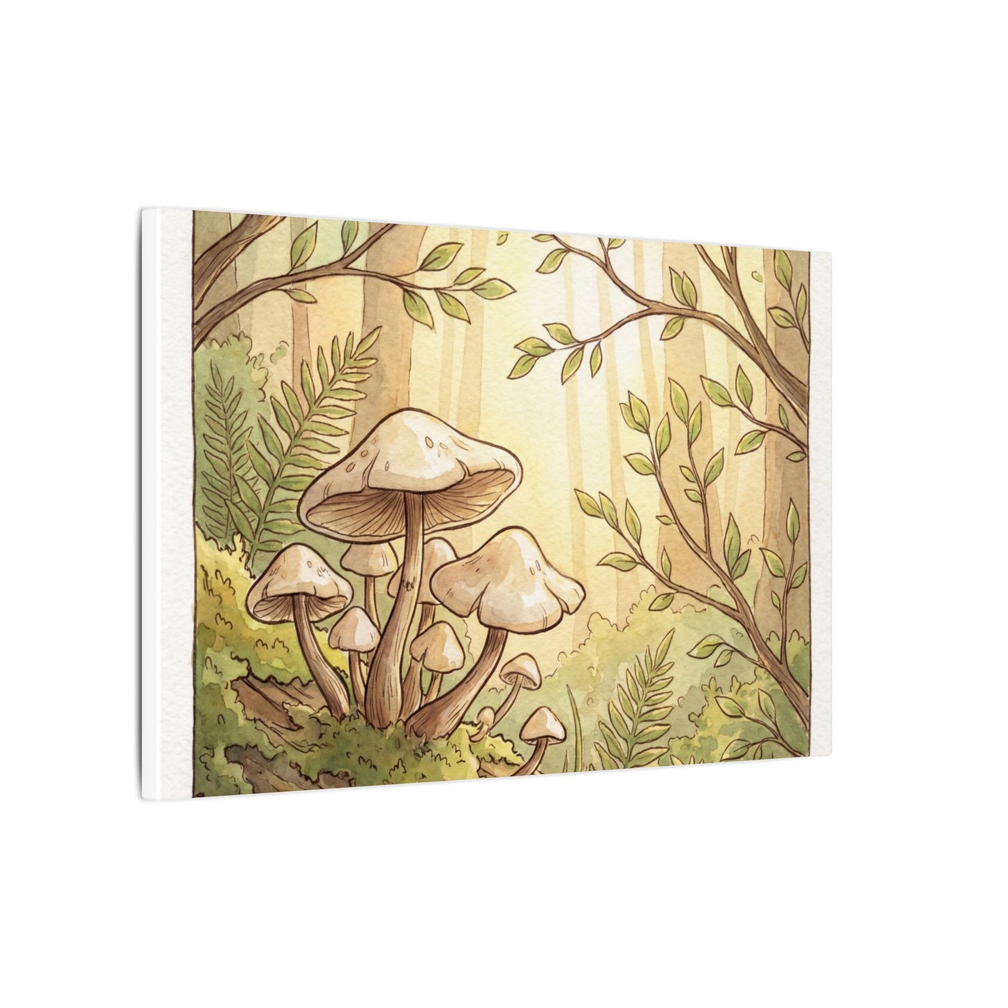 Spring Wild Mushrooms Mushroom Illustration Canvas Art | Cozy Decor