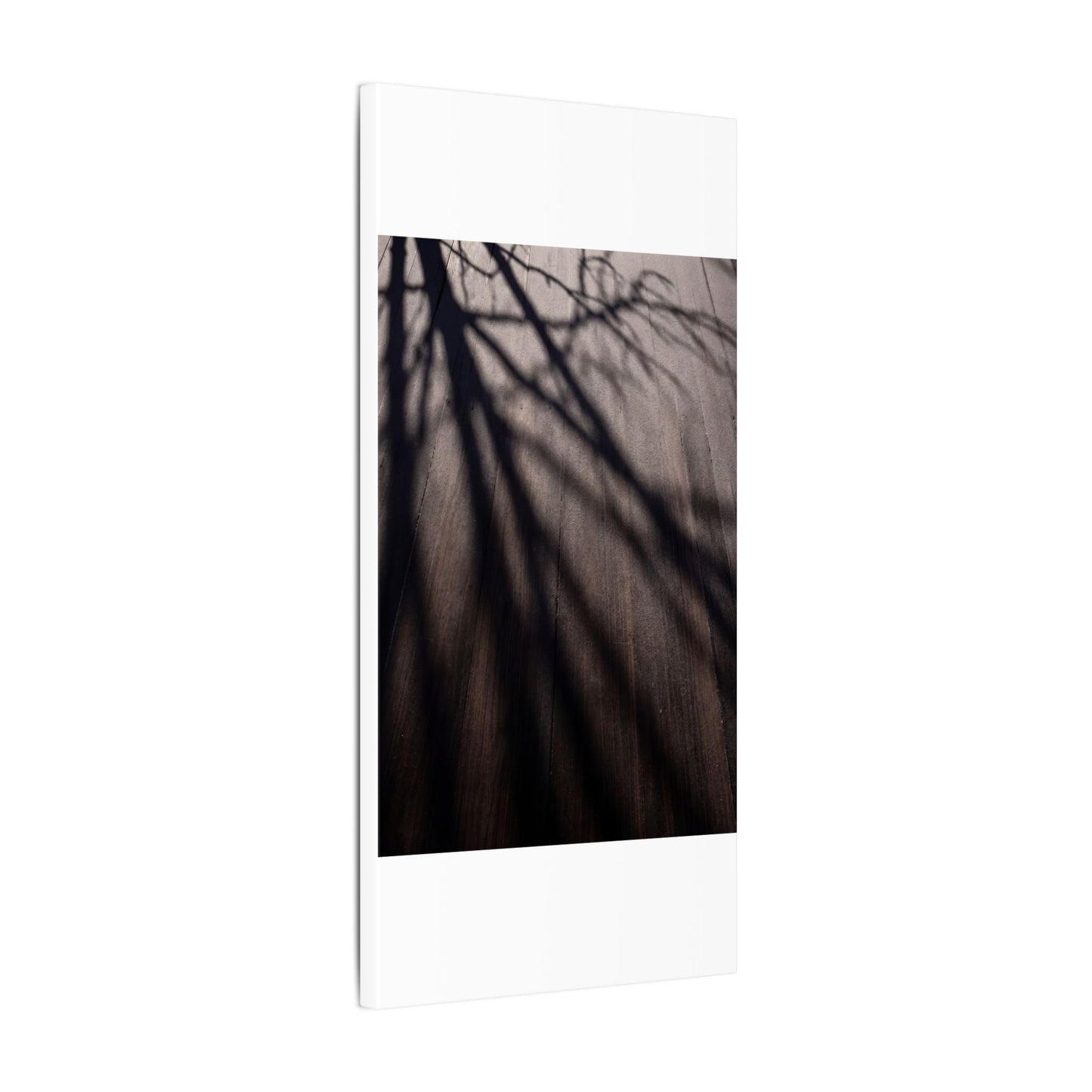 Dark Japandi Shadow Play in Dawn | Moody Minimal Canvas Art