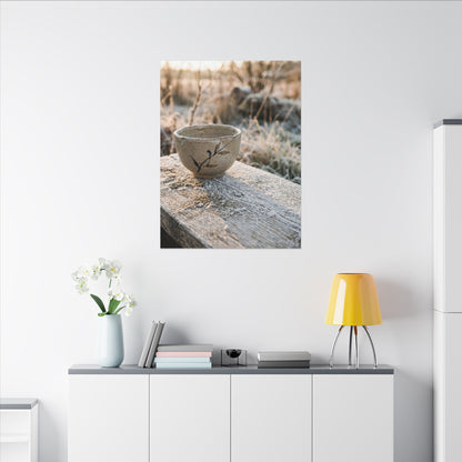 Golden Hour Ceramic Bowl Canvas Art - Japandi Ma