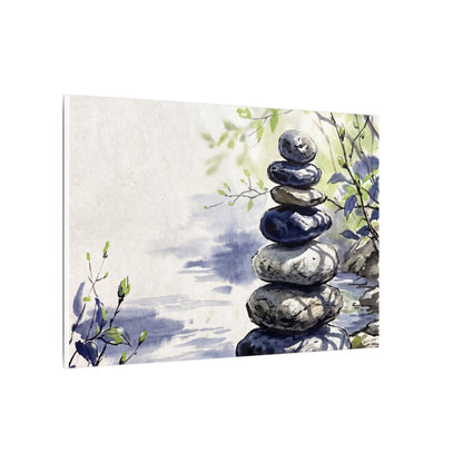 River Stones Sumi E Canvas Art | Serene Zen Art