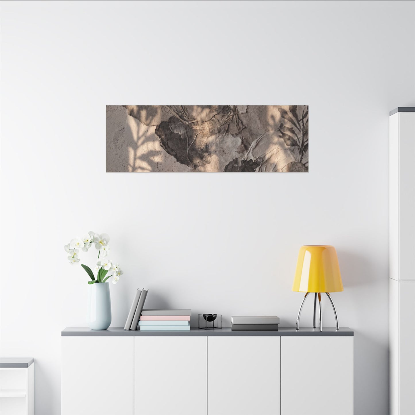 Shadow Play Summer Canvas Art | Japandi Elegant Design