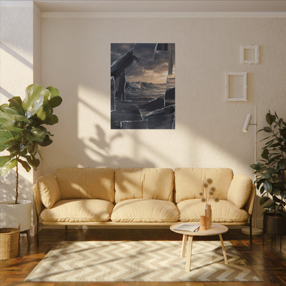 Fukinsei Ocean Wave Canvas Art - Dark Japandi Shadow Zen