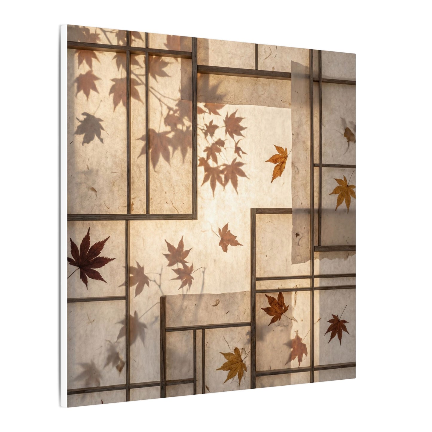 Shoji Screen Japanese Pattern Canvas Art | Neutral Japandi Art