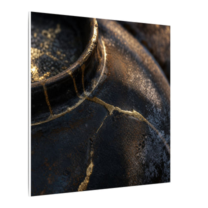 Kintsugi Rust Patina in Golden Hour | Broken Beauty Canvas Art