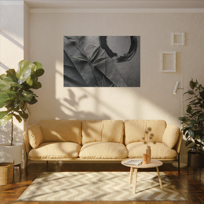 Winter Paper Fold Enso Canvas Art | Serene Decor