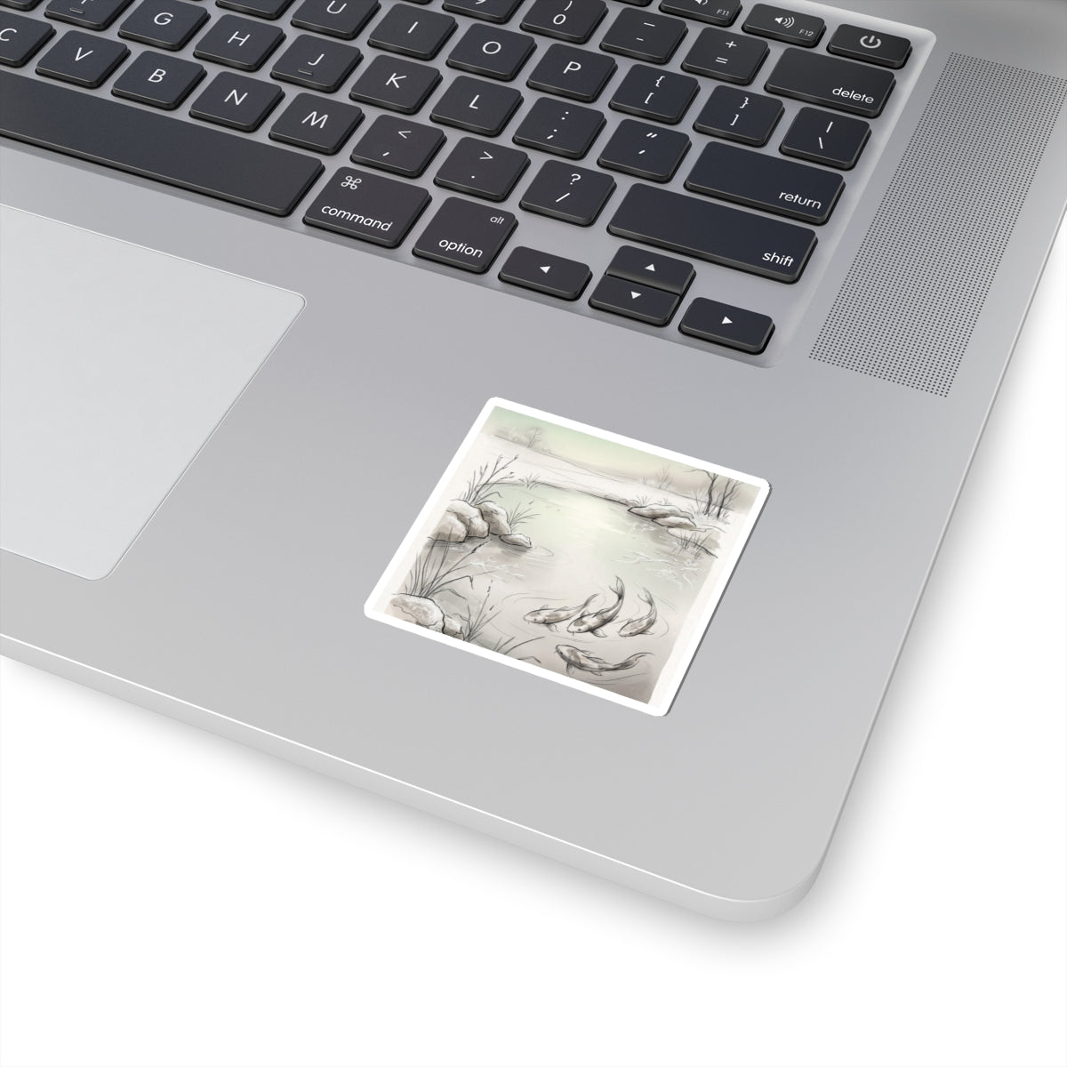 Koi Pond Winter Sticker | Japandi Elegant Design
