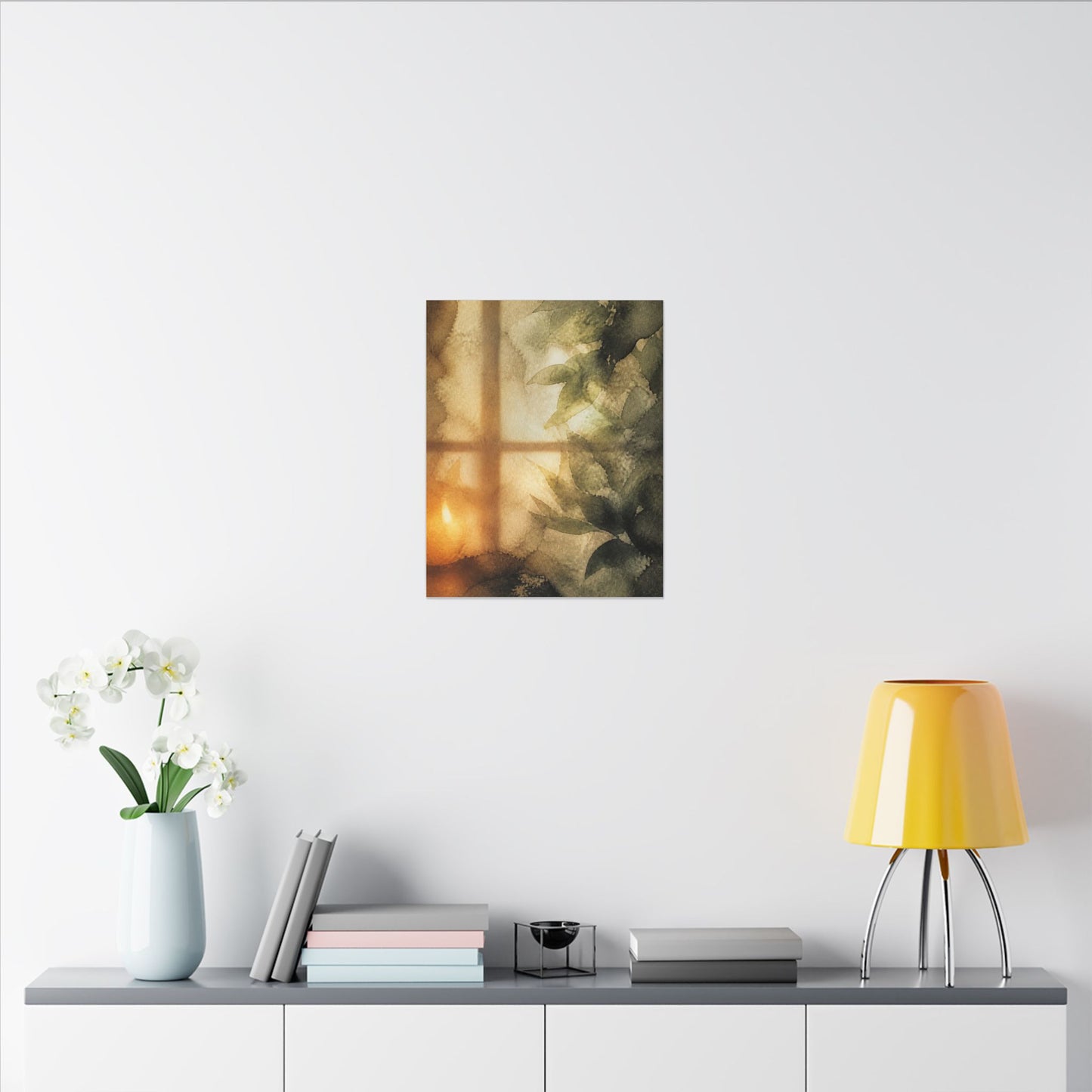 Cozy Shoji Screen Canvas Art - Watercolor Japandi