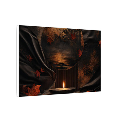 Silk Drape Autumn Canvas Art | Dark Japandi Moody Design