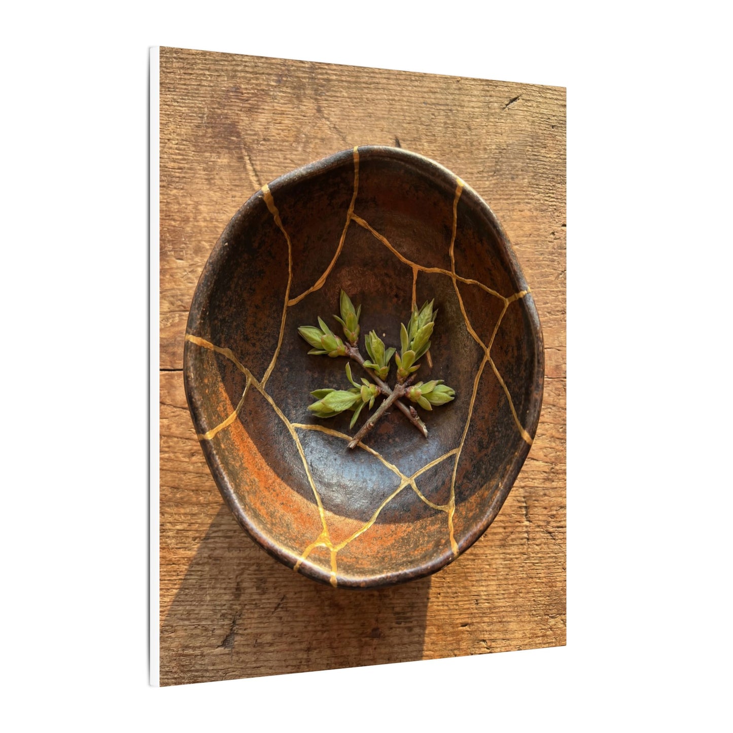 Ceramic Bowl Gold Repair Canvas Art | Resilient Kintsugi Art
