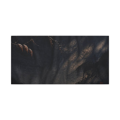 Atmospheric Silk Drape Canvas Art - Charcoal Ink Dark Japandi