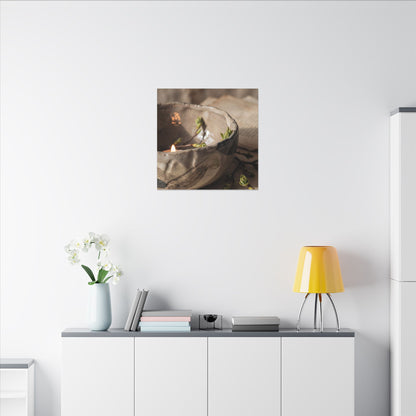 Candlelight Ceramic Bowl Canvas Art - Japandi Ma