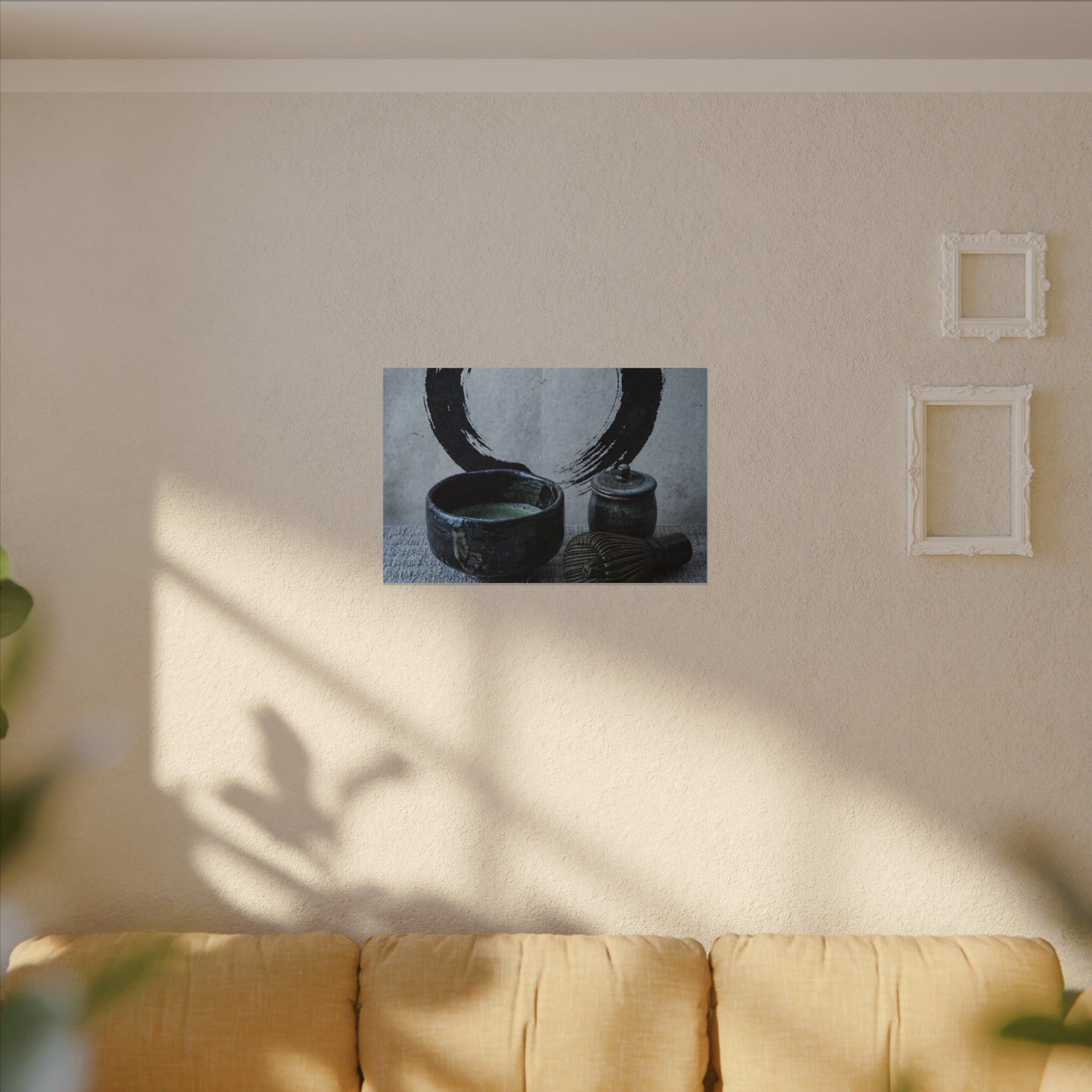Tea Ceremony Canvas Art | Winter Zen Enso Art