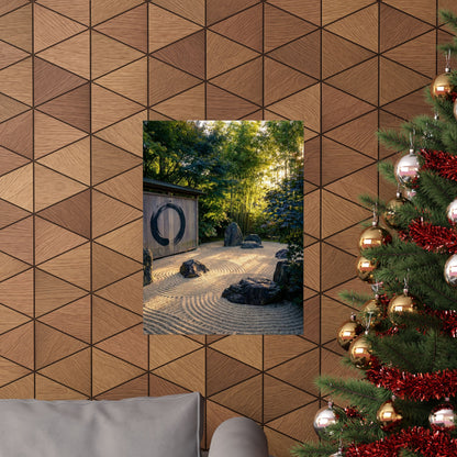 Golden Hour Rock Garden Wall Art Print - Zen Mono No Aware