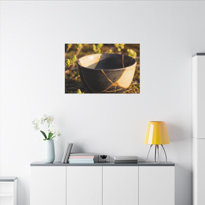Seijaku Broken Pottery Canvas Art - Kintsugi Gold Repair