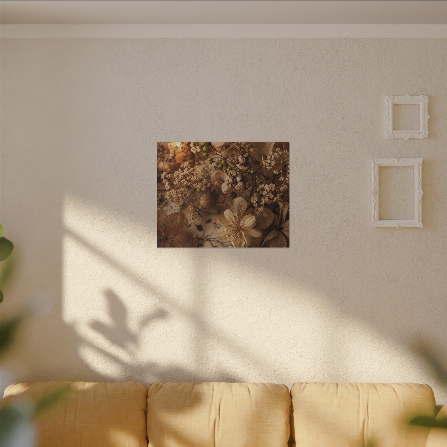 Spring Dried Flowers Japanese Pattern Canvas Art | Earthy Decor