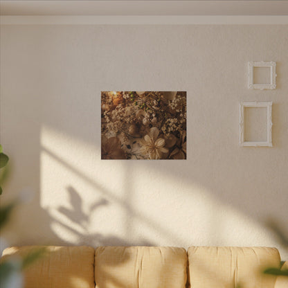 Spring Dried Flowers Japanese Pattern Canvas Art | Earthy Decor