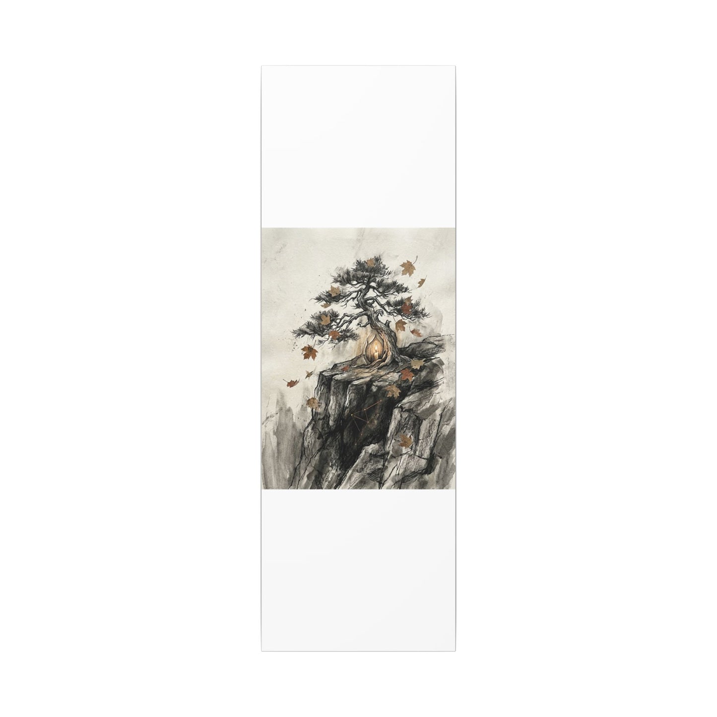 Pine Tree Autumn Canvas Art | Japandi Earthy Design