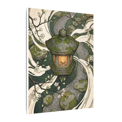 Zen Stone Lantern in Candlelight | Ukiyo E Inspired Canvas Art