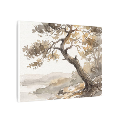 Pine Tree Watercolor Canvas Art | Elegant Japandi Art
