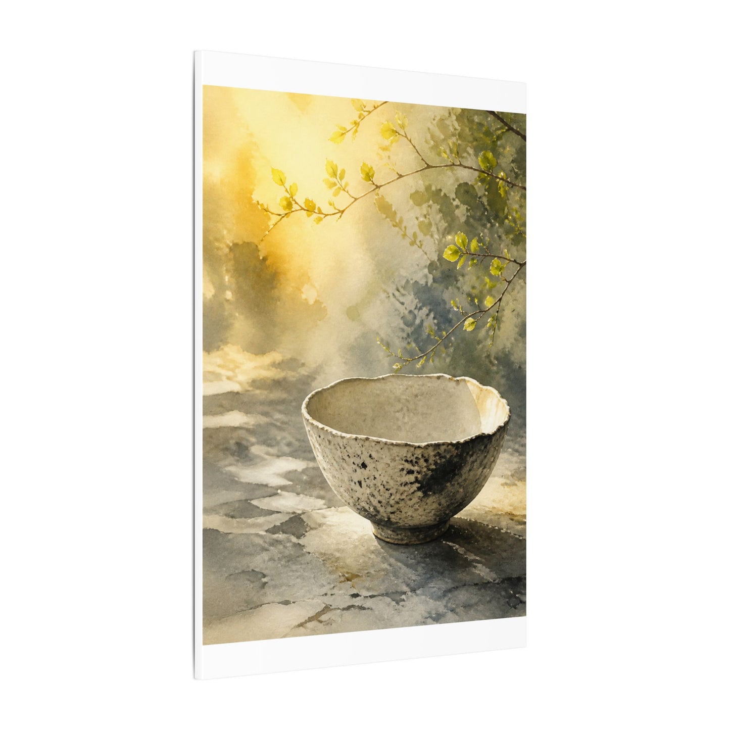 Cozy Ceramic Bowl Canvas Art - Watercolor Japandi