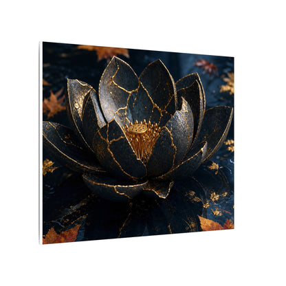 Moonlight Lotus Flower Canvas Art - Kintsugi Fukinsei