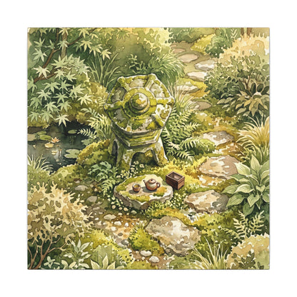 Datsuzoku Stone Lantern Canvas Art - Japandi Watercolor