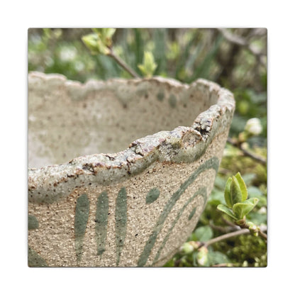 Elegant Ceramic Bowl Canvas Art - Japanese Pattern Japandi