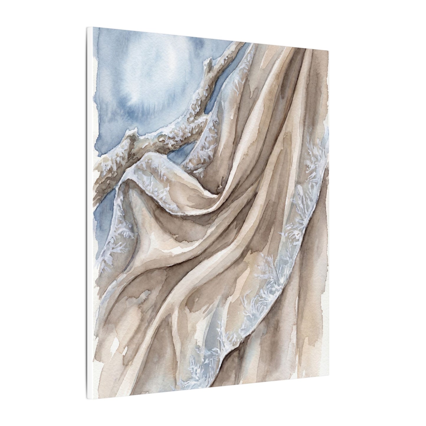 Silk Drape Winter Canvas Art | Japandi Cozy Design