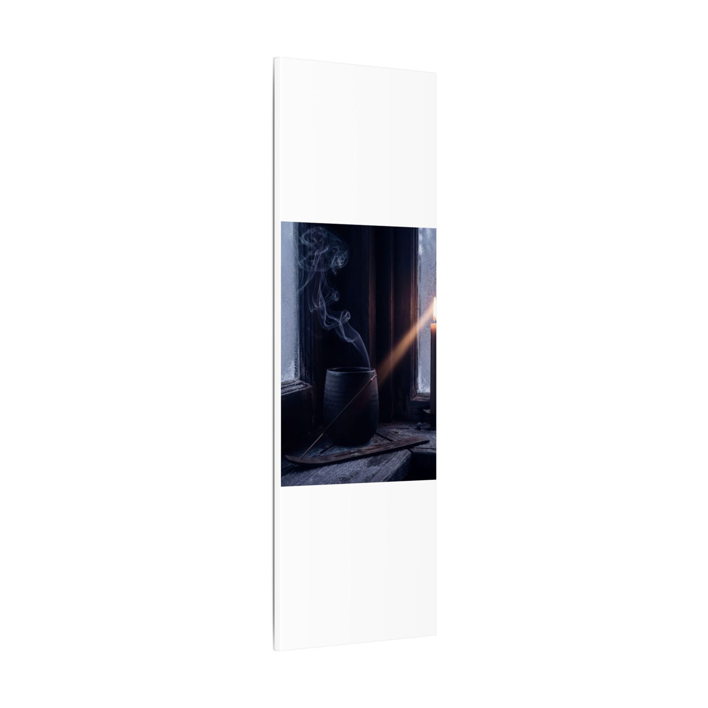 Incense Smoke Winter Canvas Art | Dark Japandi Sophisticated Design