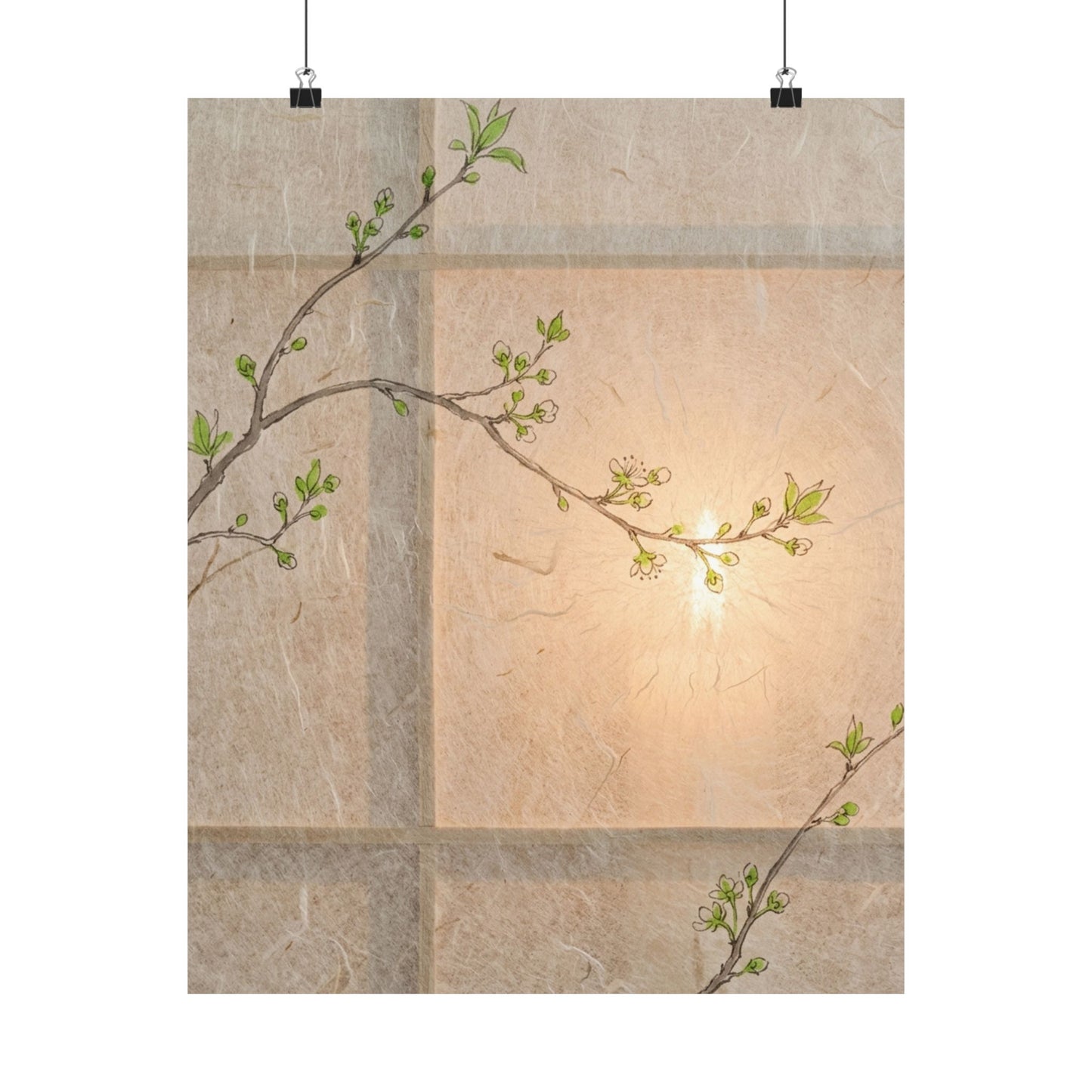 Fukinsei Shoji Screen Wall Art Print - Japandi Minimal Line Art Print