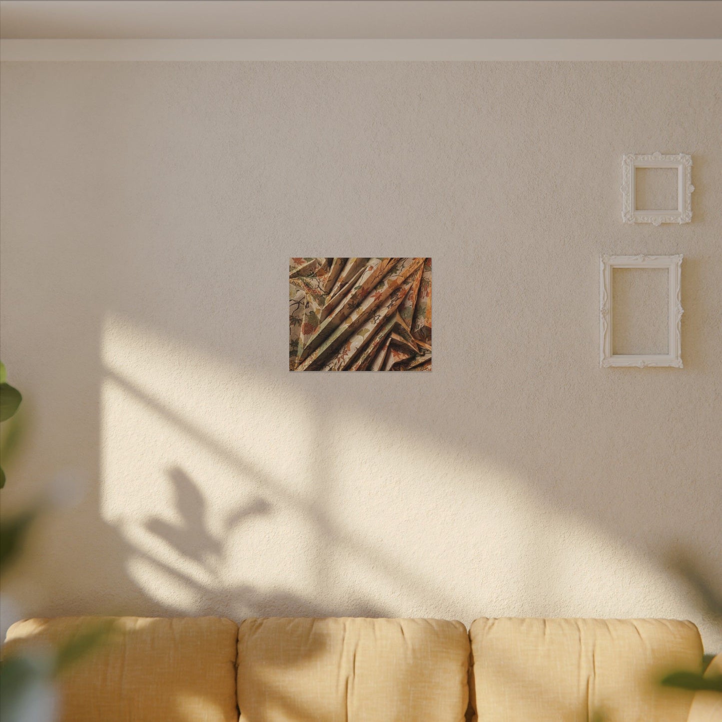 Paper Fold Autumn Canvas Art | Japandi Earthy Design