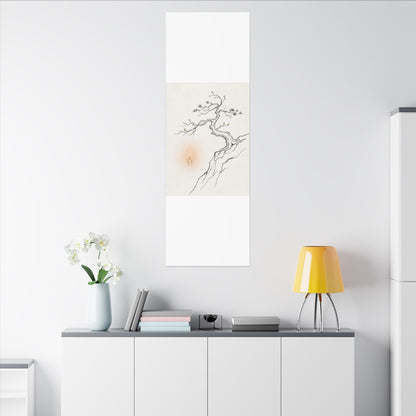 Candlelight Pine Tree Canvas Art - Japandi Shibui