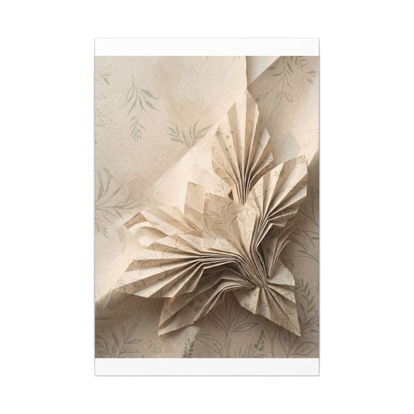 Paper Fold Summer Canvas Art | Japandi Neutral Design