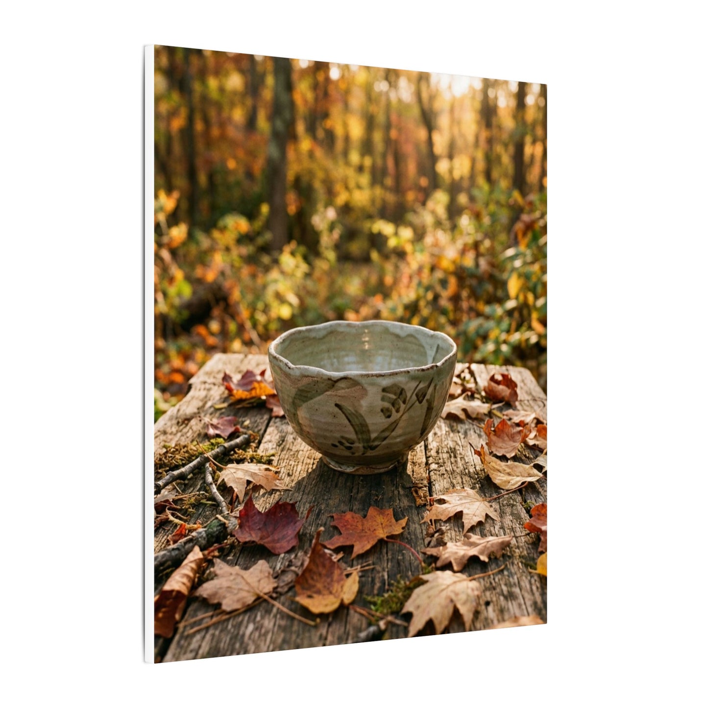 Golden Hour Ceramic Bowl Canvas Art - Japandi Fukinsei