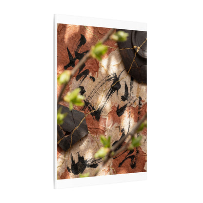Datsuzoku Ink Brushstroke Canvas Art - Kintsugi Gold Repair