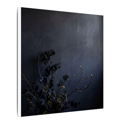 Dried Flowers Spring Canvas Art | Dark Japandi Moody Design