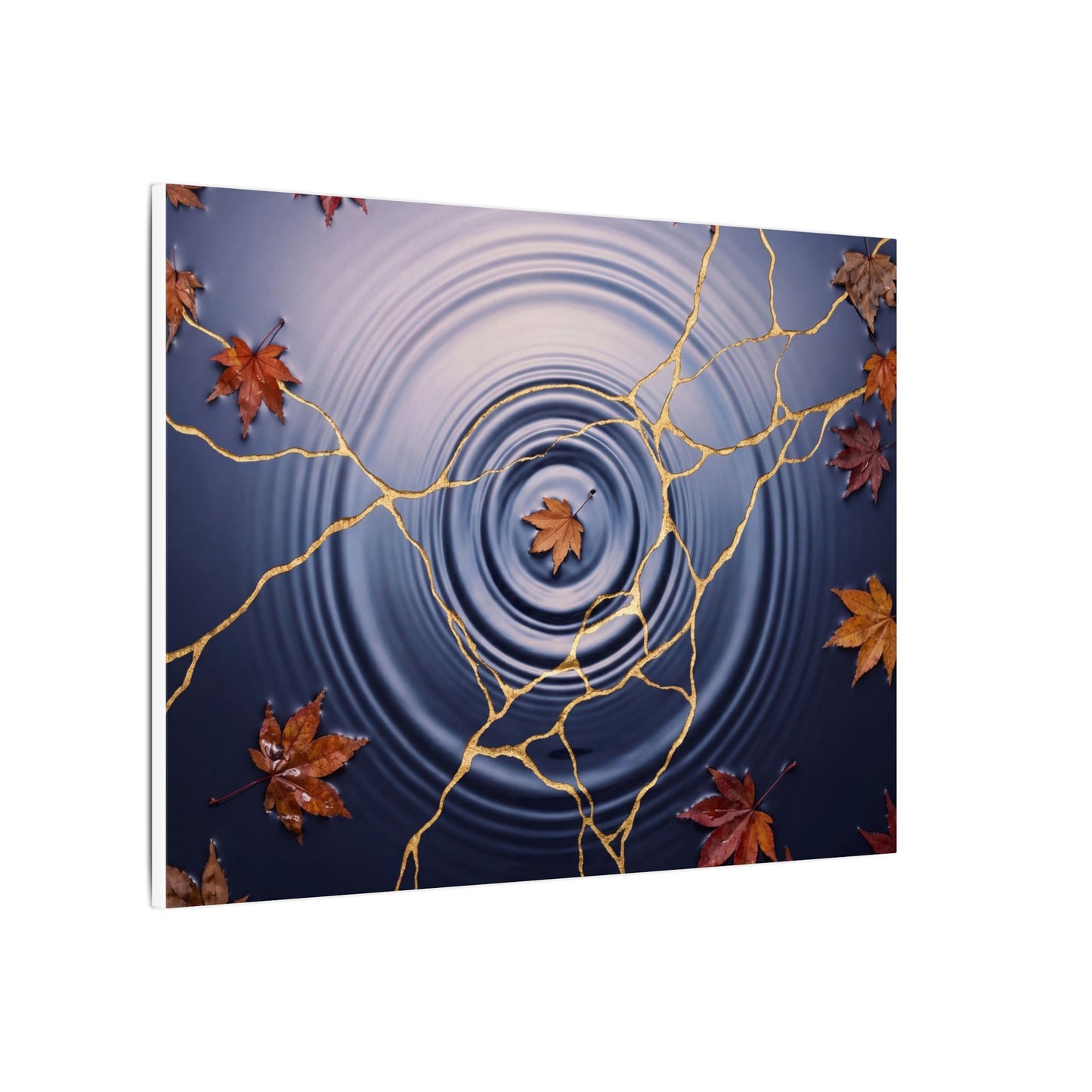 Kintsugi Water Ripple in Dawn | Gold Vein Canvas Art