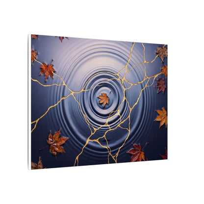 Kintsugi Water Ripple in Dawn | Gold Vein Canvas Art