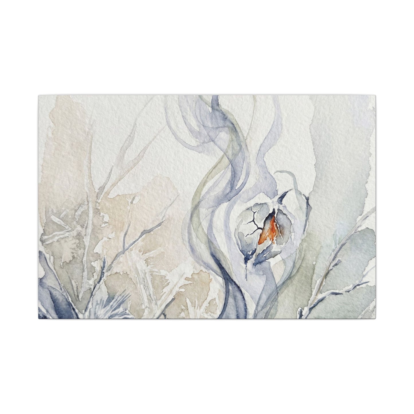 Earthy Incense Smoke Canvas Art - Watercolor Japandi